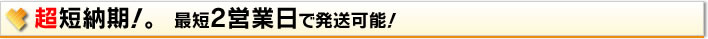 超短納期！最短2営業日で発送可能