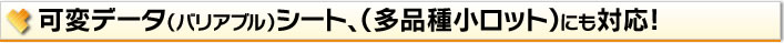 可変データ（バリアブル）シート、（多品種小ロット）にも対応